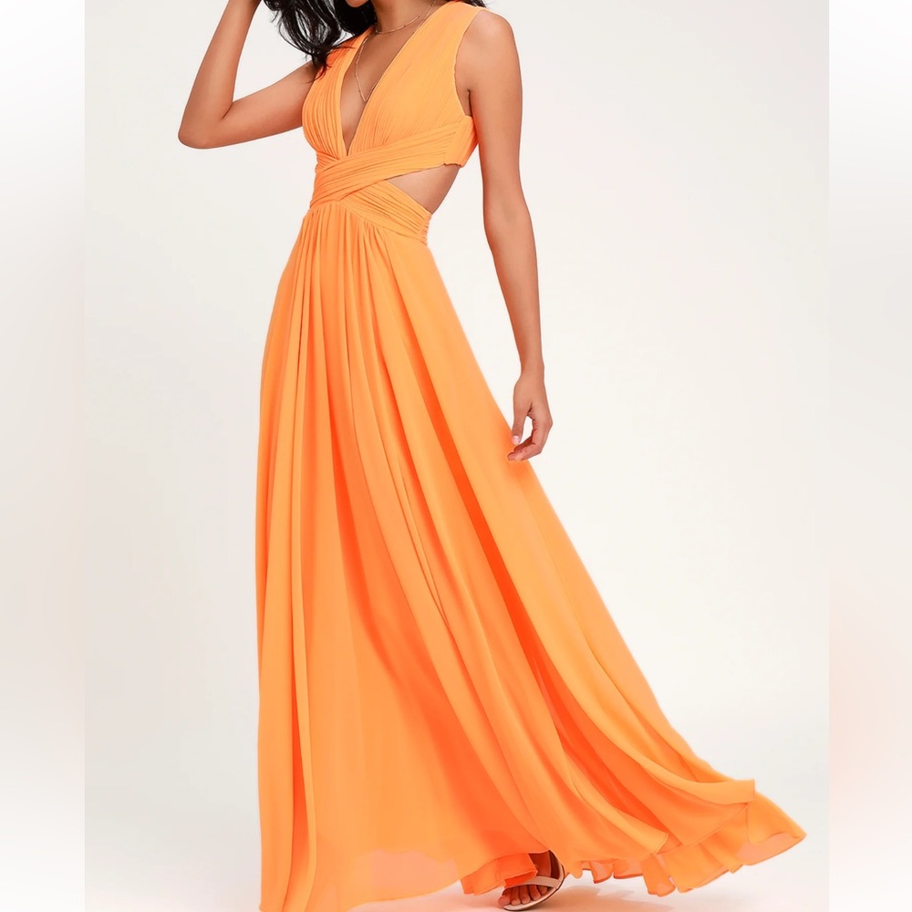 Bright Orange Cutout Maxi Dress